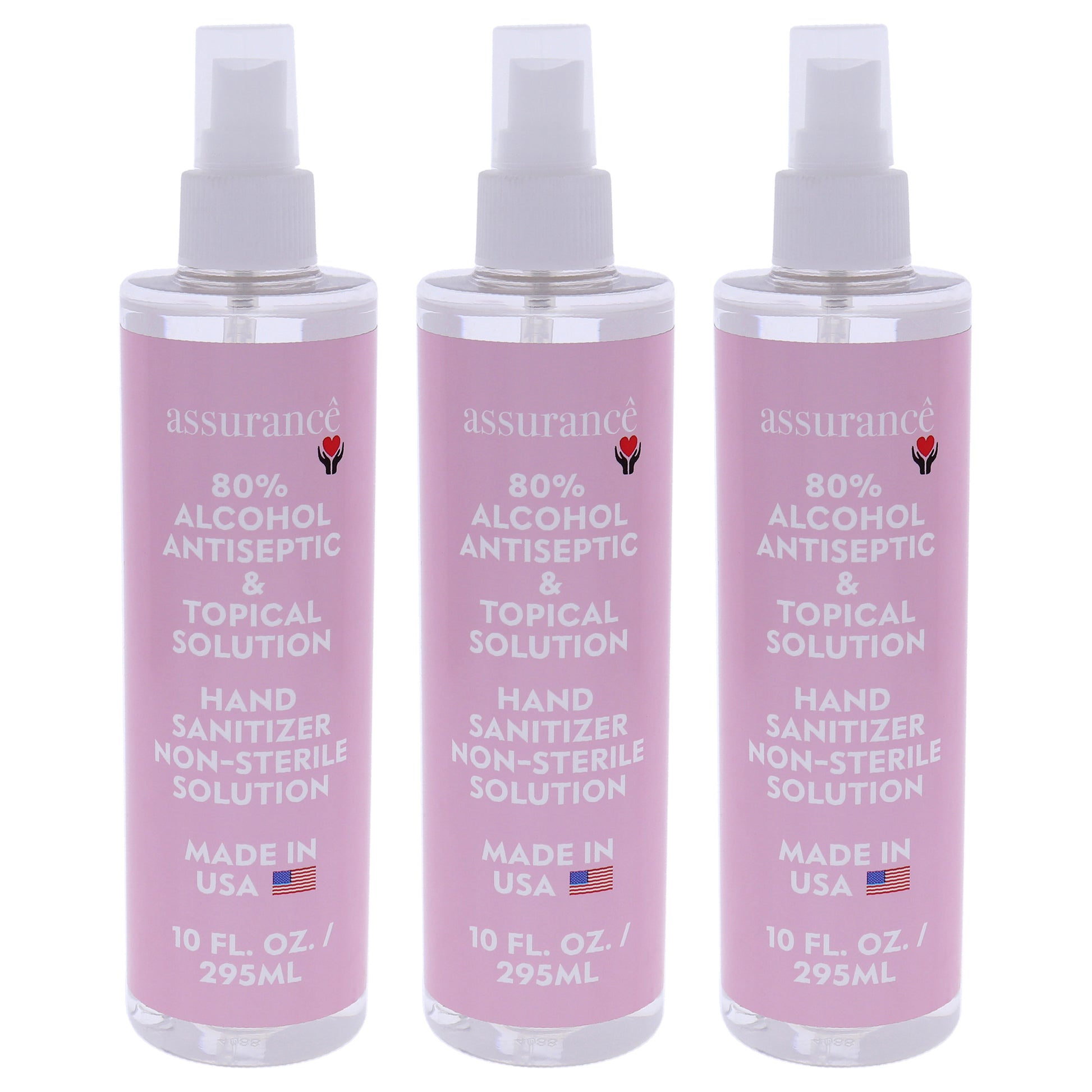 Hand Sanitizer Non-Sterile Solution by Assurance for Unisex - 10 oz Hand Sanitizer - Pack of 3