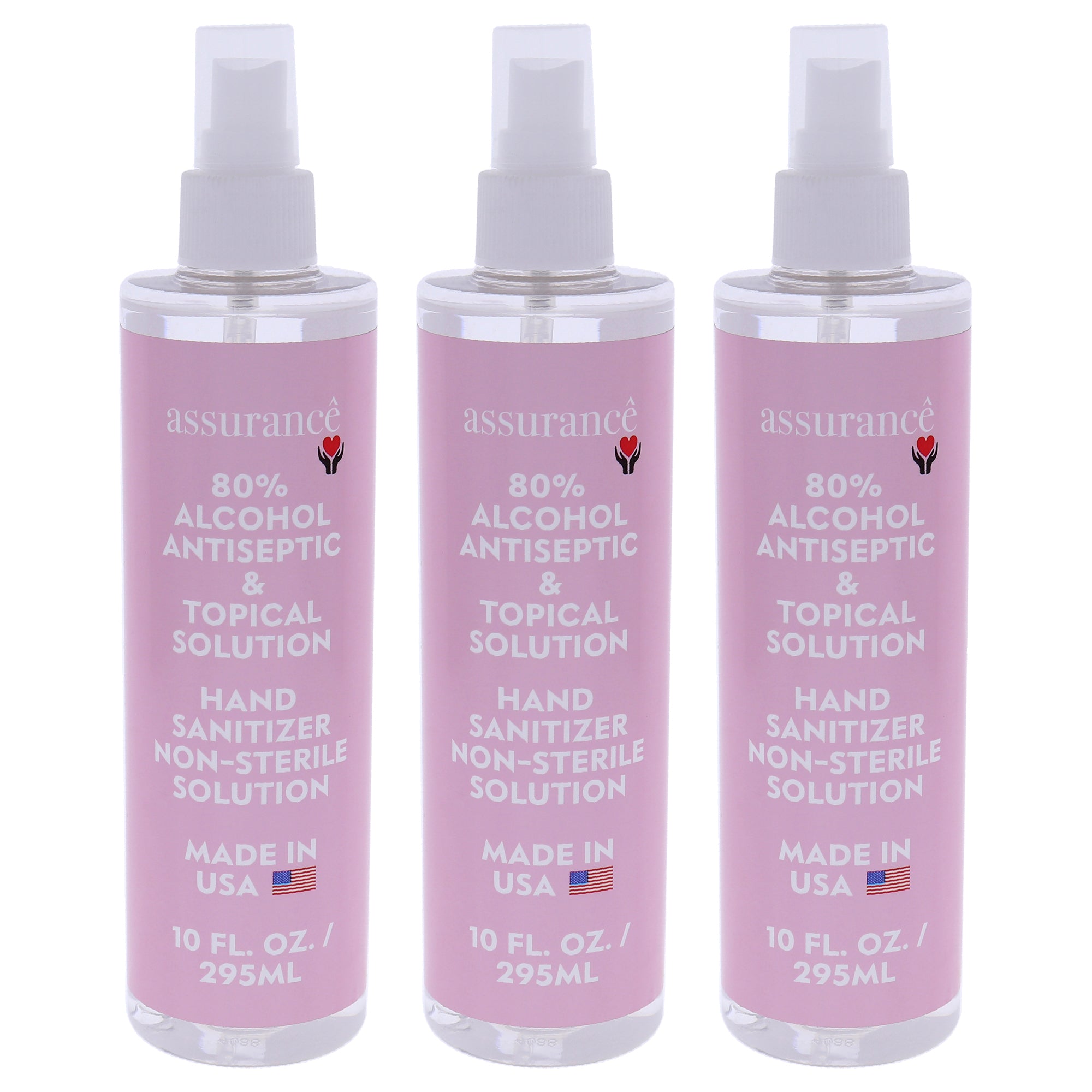 Hand Sanitizer Non-Sterile Solution by Assurance for Unisex - 10 oz Hand Sanitizer - Pack of 3