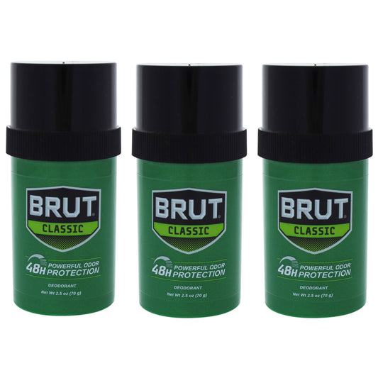 Brut by Faberge Co. for Men - 2.5 oz Deodorant Stick - Pack of 3
