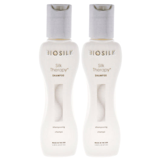 Silk Therapy Shampoo - Travel Size by Biosilk for Unisex - 2.26 oz Shampoo - Pack of 2