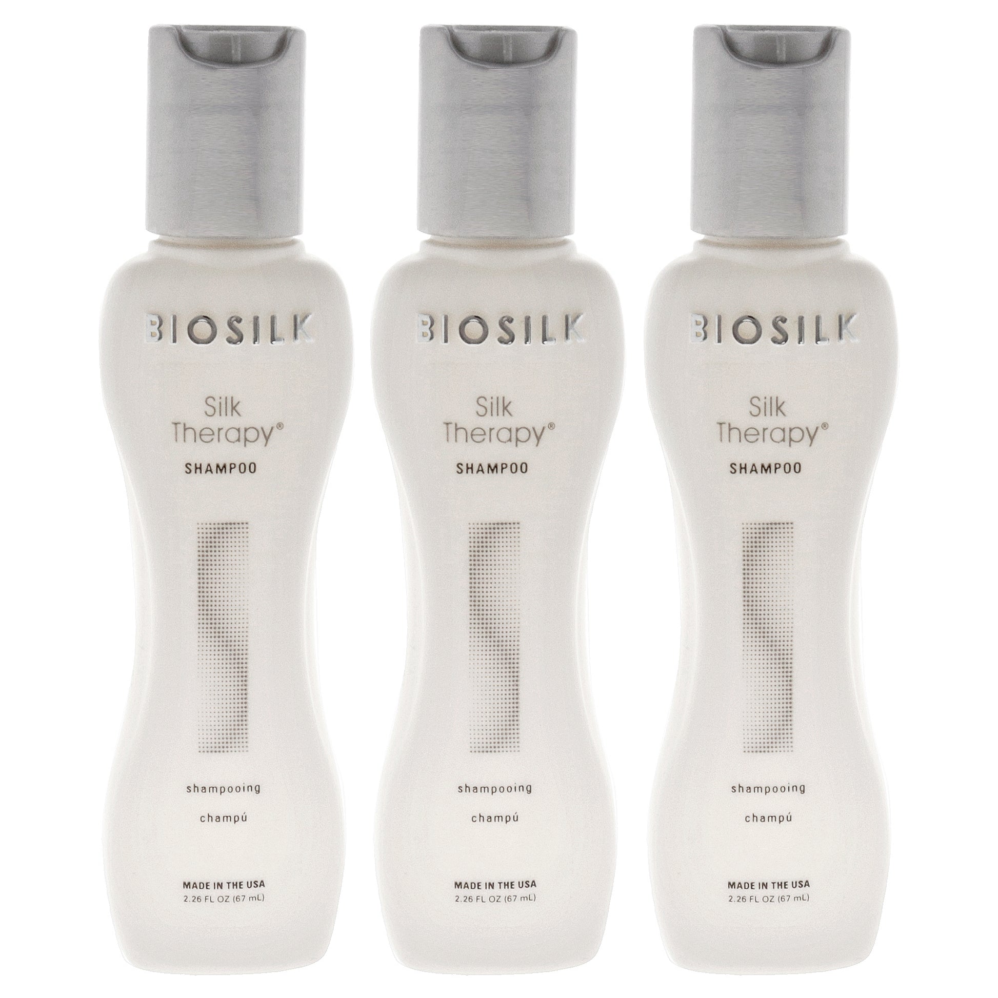 Silk Therapy Shampoo - Travel Size by Biosilk for Unisex - 2.26 oz Shampoo - Pack of 3