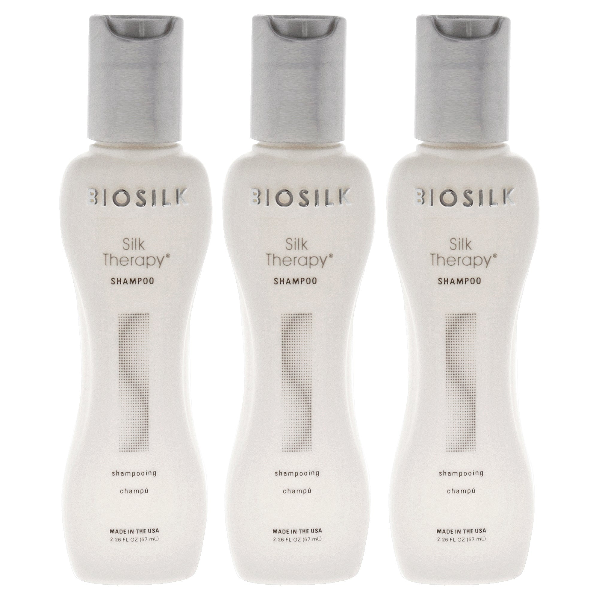Silk Therapy Shampoo - Travel Size by Biosilk for Unisex - 2.26 oz Shampoo - Pack of 3