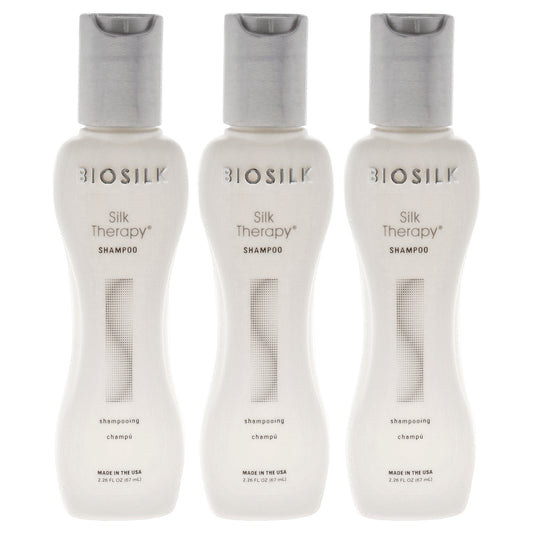 Silk Therapy Shampoo - Travel Size by Biosilk for Unisex - 2.26 oz Shampoo - Pack of 3