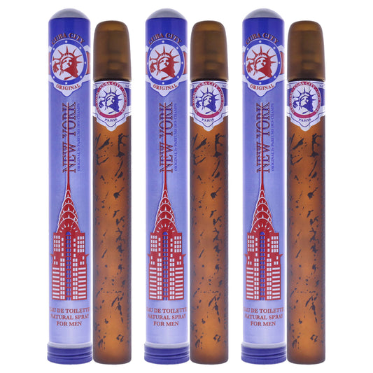 Cuba City New York by Cuba for Men - 1.17 oz EDT Spray - Pack of 3