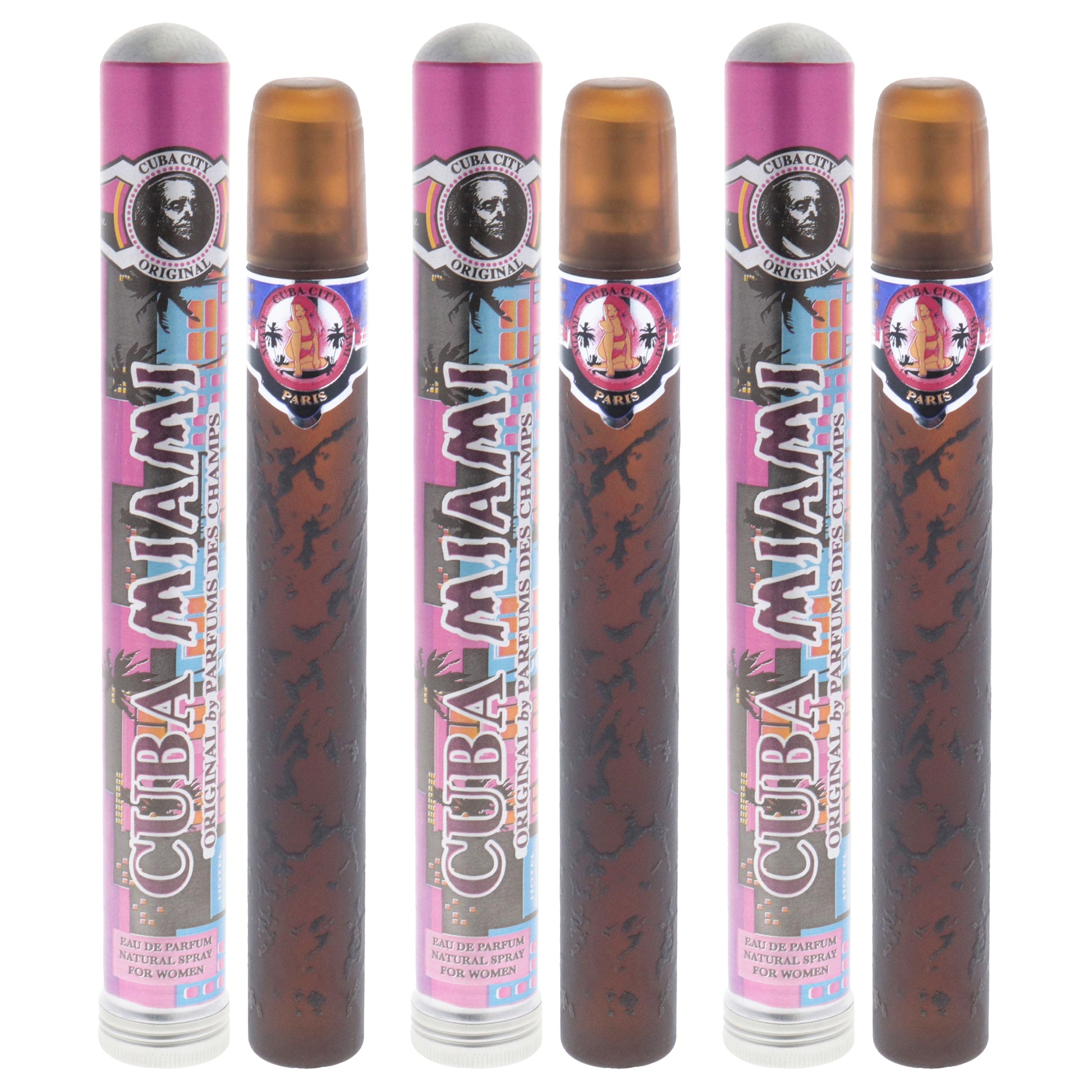 Cuba City Miami by Cuba for Women - 1.17 oz EDP Spray - Pack of 3
