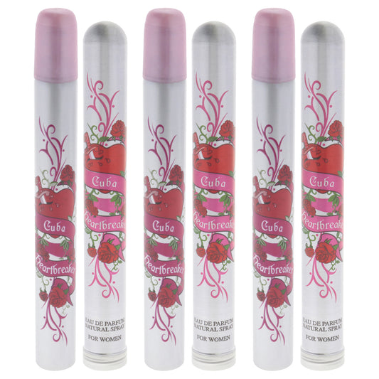 Cuba Heartbreaker by Cuba for Women - 1.17 oz EDP Spray - Pack of 3