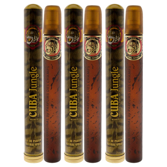 Cuba Jungle Tiger by Cuba for Women - 1.17 oz EDP Spray - Pack of 3