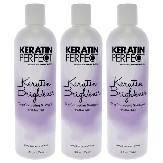 Keratin Brightener Shampoo by Keratin Perfect for Unisex - 12 oz Shampoo - Pack of 3