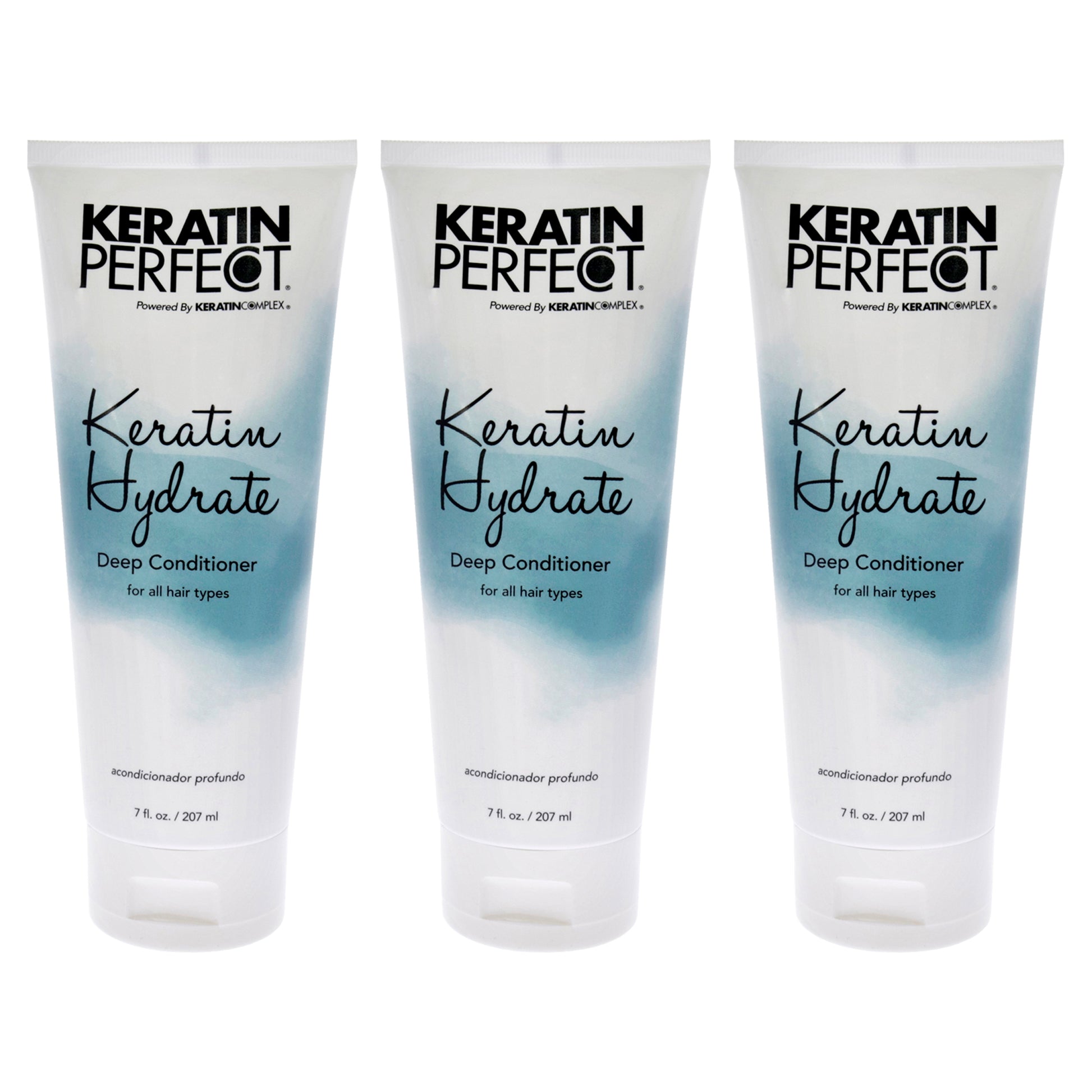 Keratin Hydrate Deep Conditioner by Keratin Perfect for Unisex - 7 oz Conditioner - Pack of 3