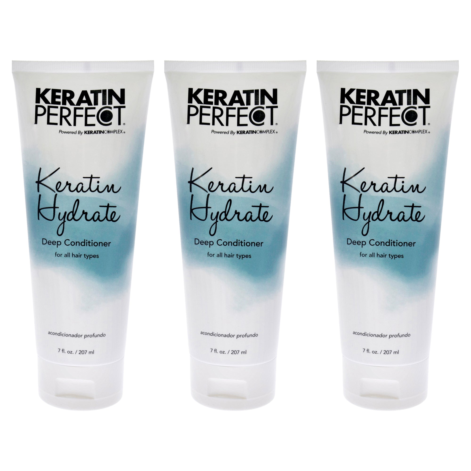 Keratin Hydrate Deep Conditioner by Keratin Perfect for Unisex - 7 oz Conditioner - Pack of 3
