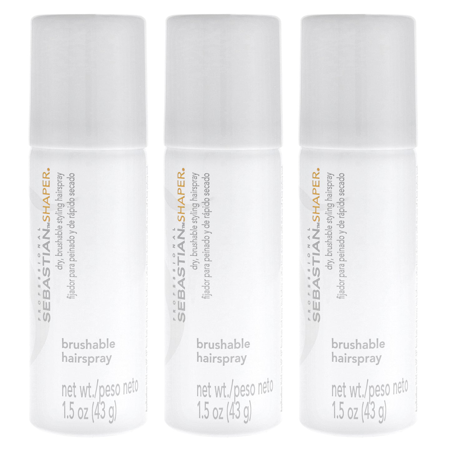 Shaper Dry Brushable Styling - Travel Size by Sebastian for Unisex - 1.5 oz Hair Spray - Pack of 3