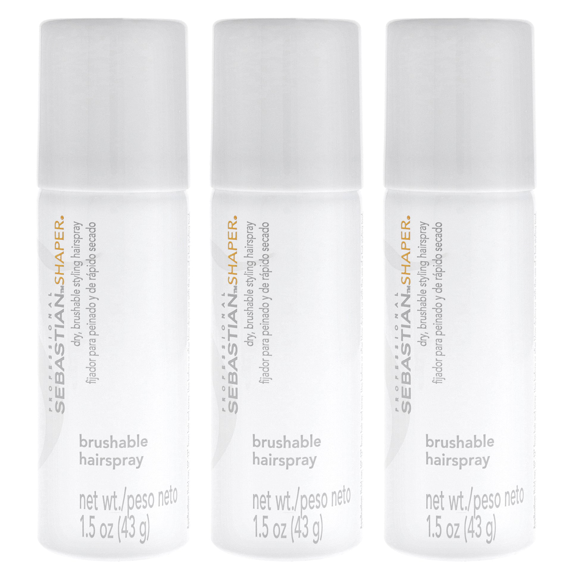 Shaper Dry Brushable Styling - Travel Size by Sebastian for Unisex - 1.5 oz Hair Spray - Pack of 3