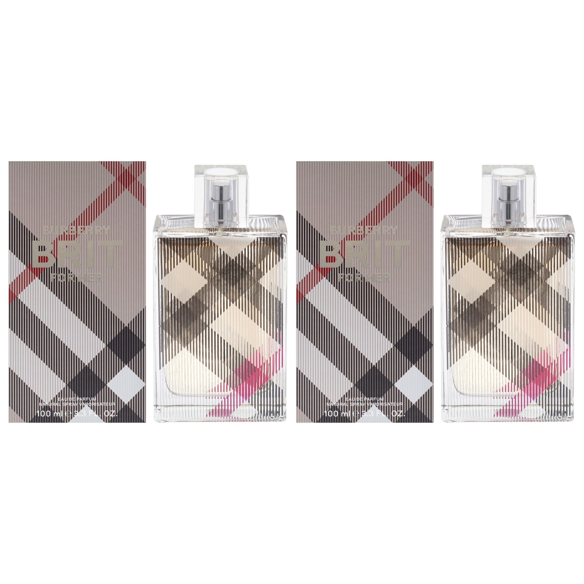 Burberry Brit For Her by Burberry for Women - 3.3 oz EDP Spray - Pack of 2