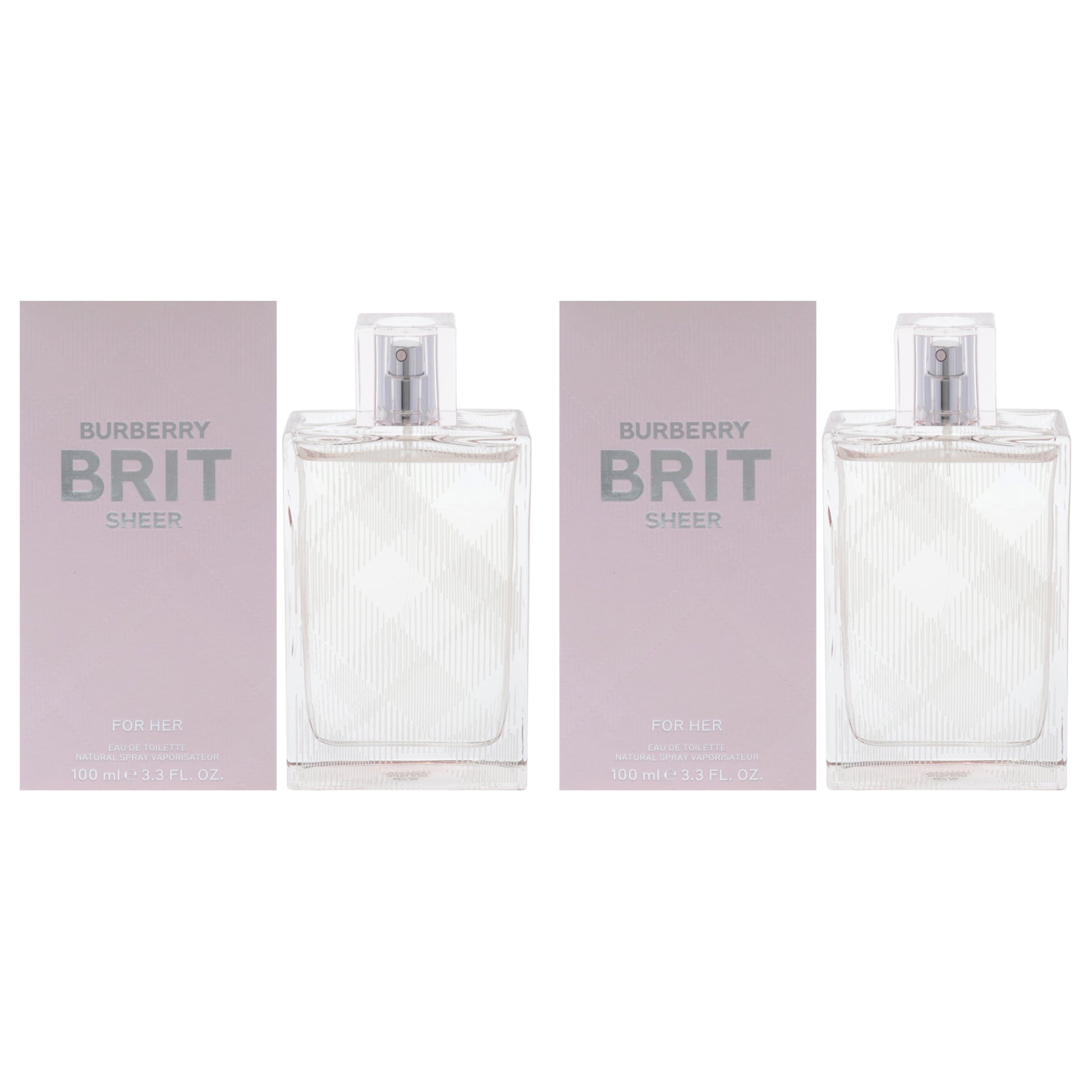 Burberry Brit Sheer by Burberry for Women - 3.3 oz EDT Spray - Pack of 2