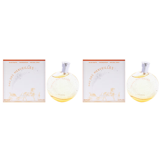 Eau Des Merveilles by Hermes for Women - 3.3 oz EDT Spray - Pack of 2