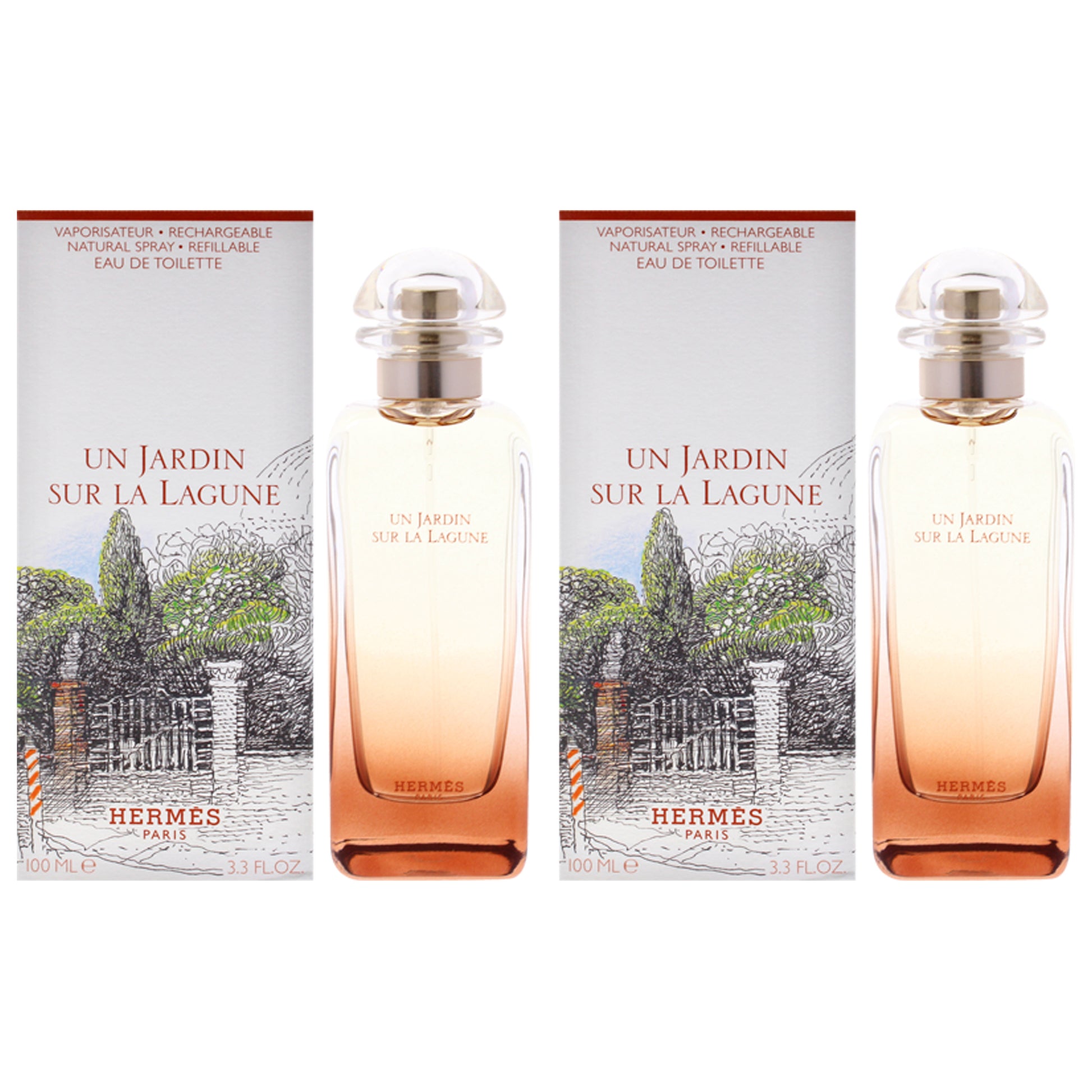 Un Jardin Sur La Lagune by Hermes for Unisex - 3.3 oz EDT Spray - Pack of 2