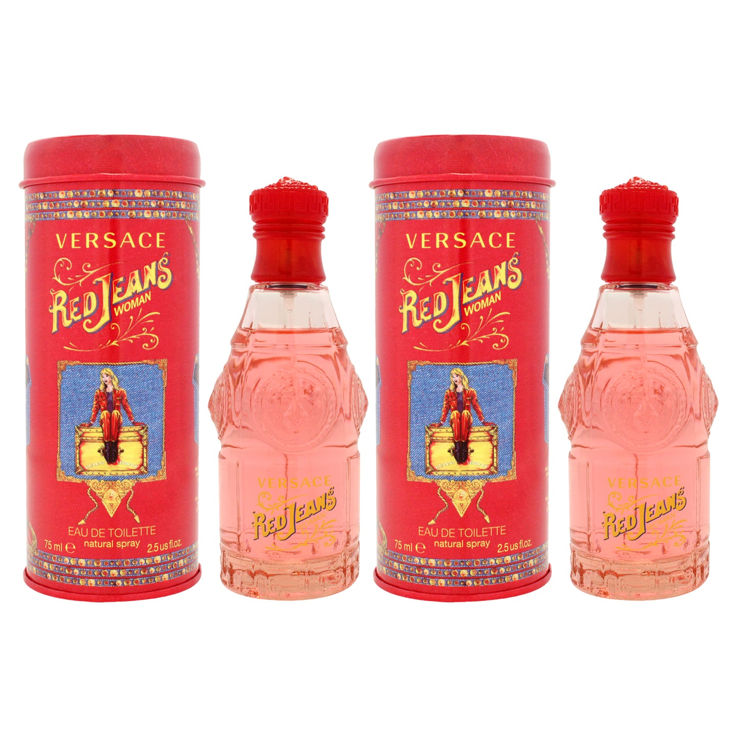 Red Jeans by Versace for Women - 2.5 oz EDT Spray - Pack of 2