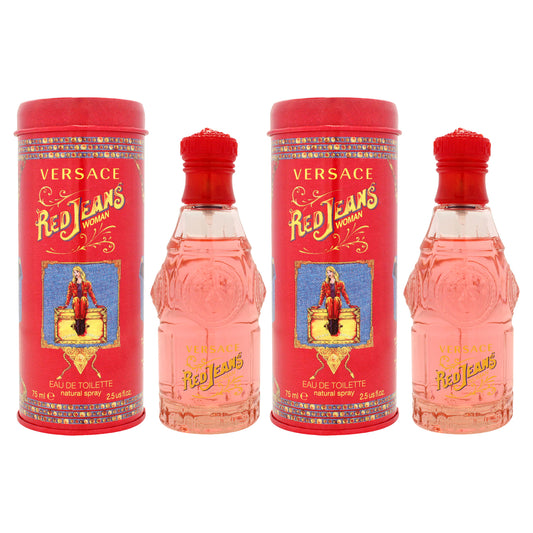 Red Jeans by Versace for Women - 2.5 oz EDT Spray - Pack of 2