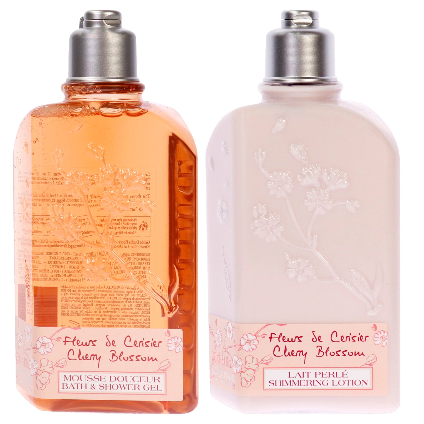 Cherry Blossom Bath Shower Ge and Body Lotion Kit 2 Pc Kit 8.4oz Bath and Shower Gel