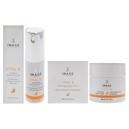 Vital C Hydrating Repair Creme and Eye Recovery Gel Kit by Image for Unisex - 2 Pc Kit 2oz Cream, 0.5oz Gel