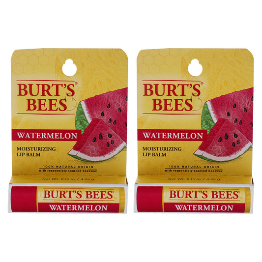 Watermelon Moisturizer Lip Balm Blister by Burts Bees for Unisex - 0.15 oz Lip Balm - Pack of 2