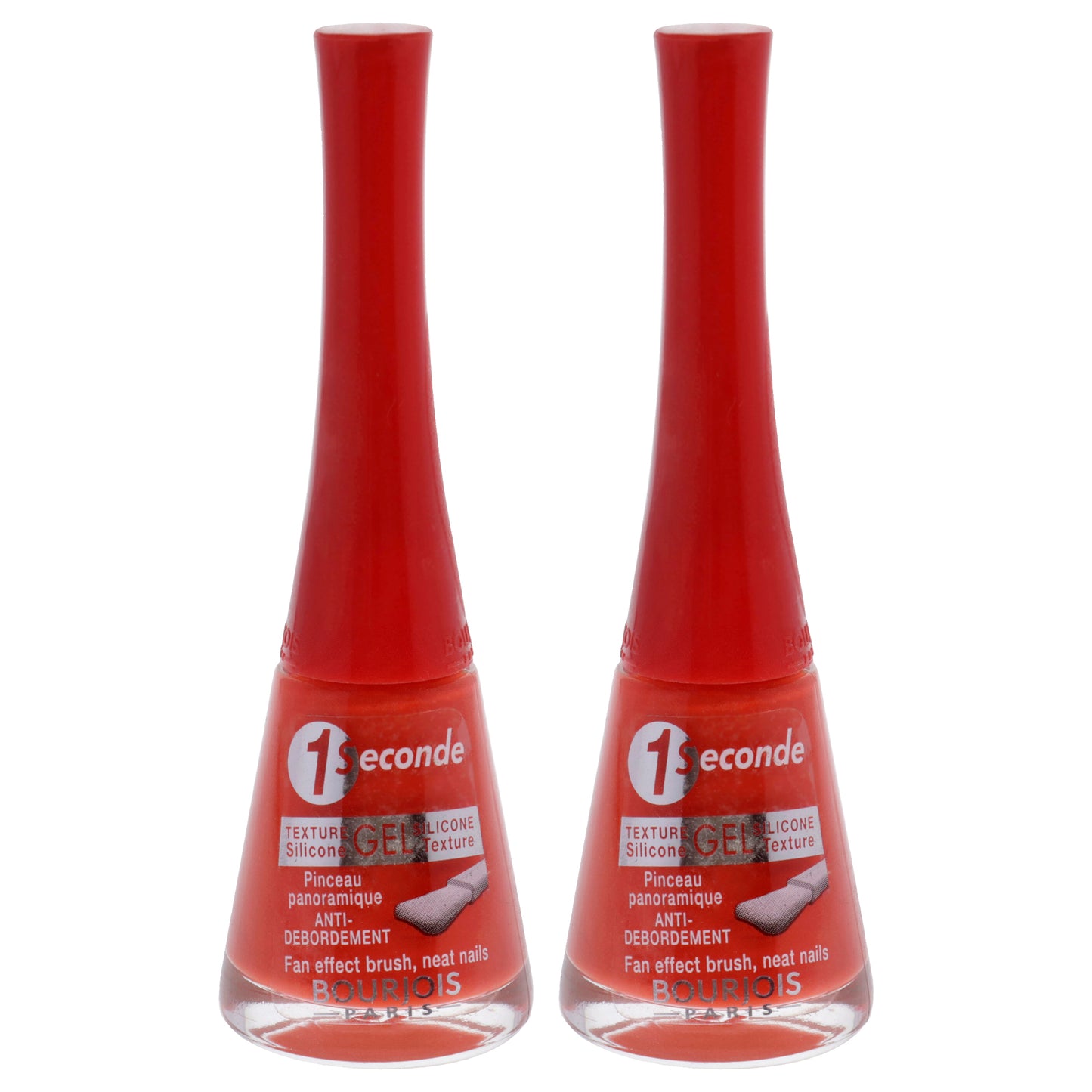 1 Seconde - 10 Rouge Poppy by Bourjois for Women - 0.3 oz Nail Polish - Pack of 2