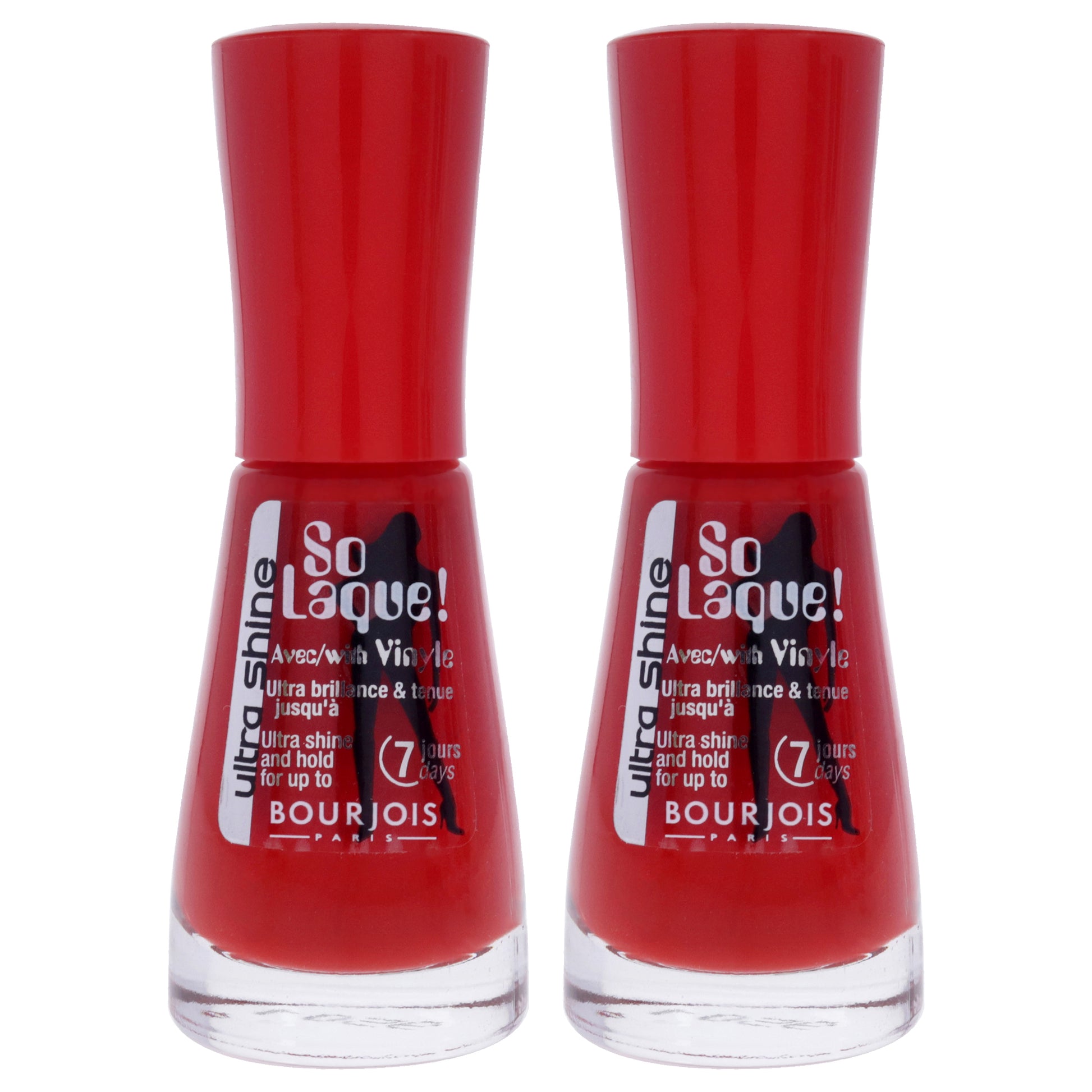 So Laque Ultra Shine - 25 Rouge Casino by Bourjois for Women - 0.3 oz Nail Polish - Pack of 2