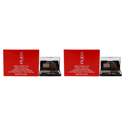 Vamp! Compact Duo Eyeshadow - 005 Milk Chocolate by Pupa Milano for Women - 0.078 oz Eye Shadow - Pack of 2