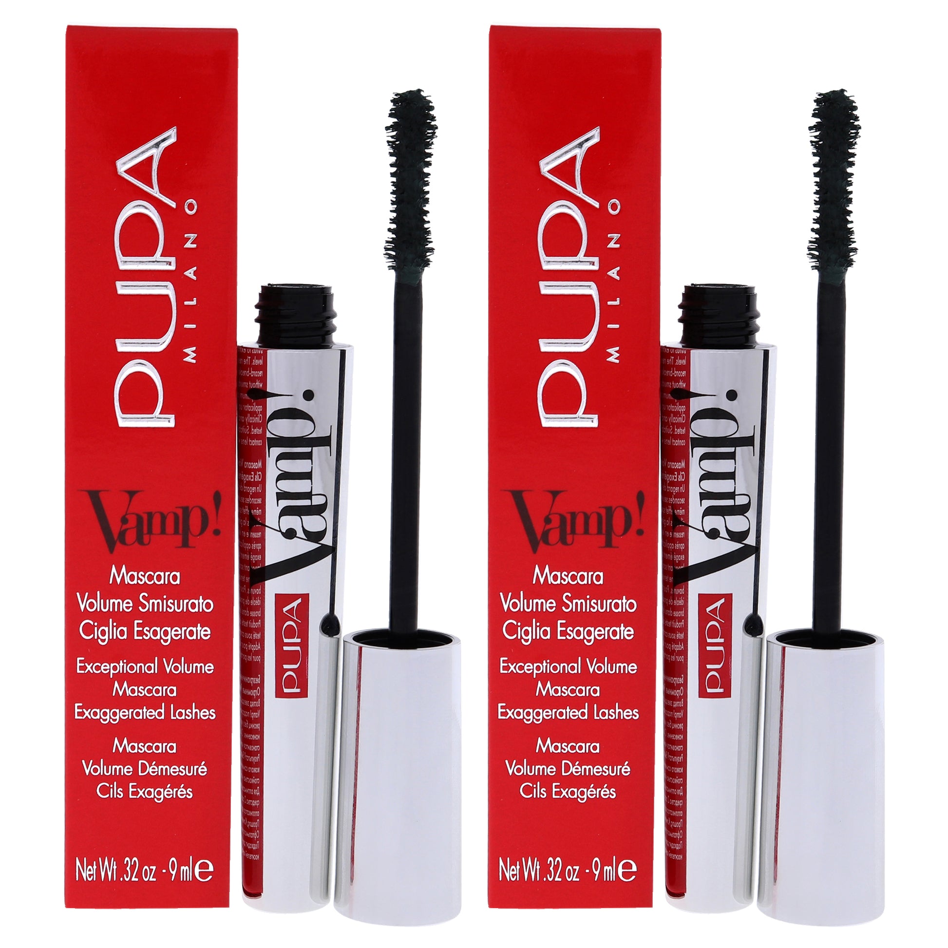 Vamp! Mascara - 504 Military Green by Pupa Milano for Women - 0.32 oz Mascara - Pack of 2