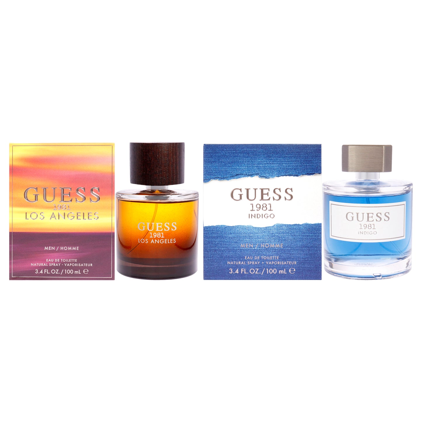 Guess Kit by Guess for Men - 2 Pc Kit 3.4oz Guess 1981 Indigo EDT Spray, 3.4oz Guess 1981 Los Angeles EDT Spray