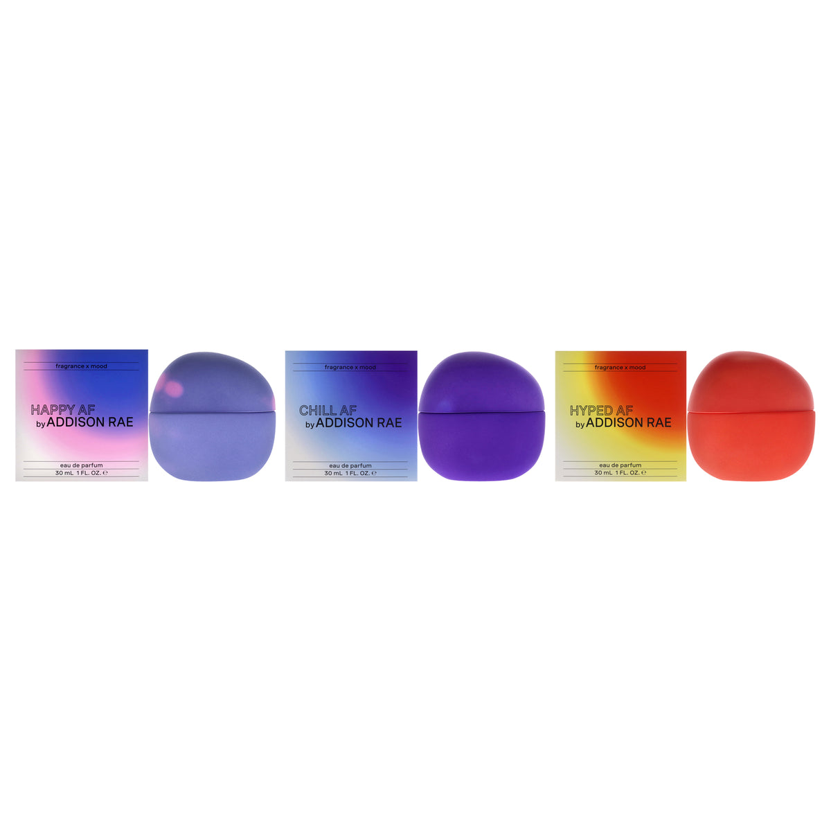 Addison Rae Kit by Addison Rae for Women - 3 Pc Kit 1oz Chill AF EDP Spray, 1oz Hyped AF EDP Spray, 1oz Happy AF EDP Spray