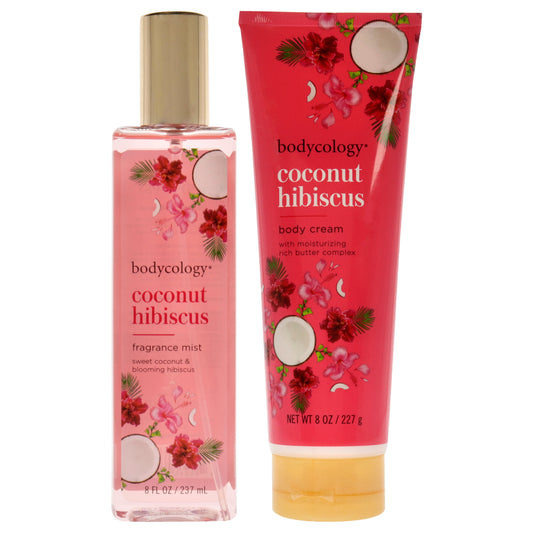 Coconut Hibiscus Kit by Bodycology for Women - 2 Pc Kit 8oz Body Cream, 8oz Fragrance Mist