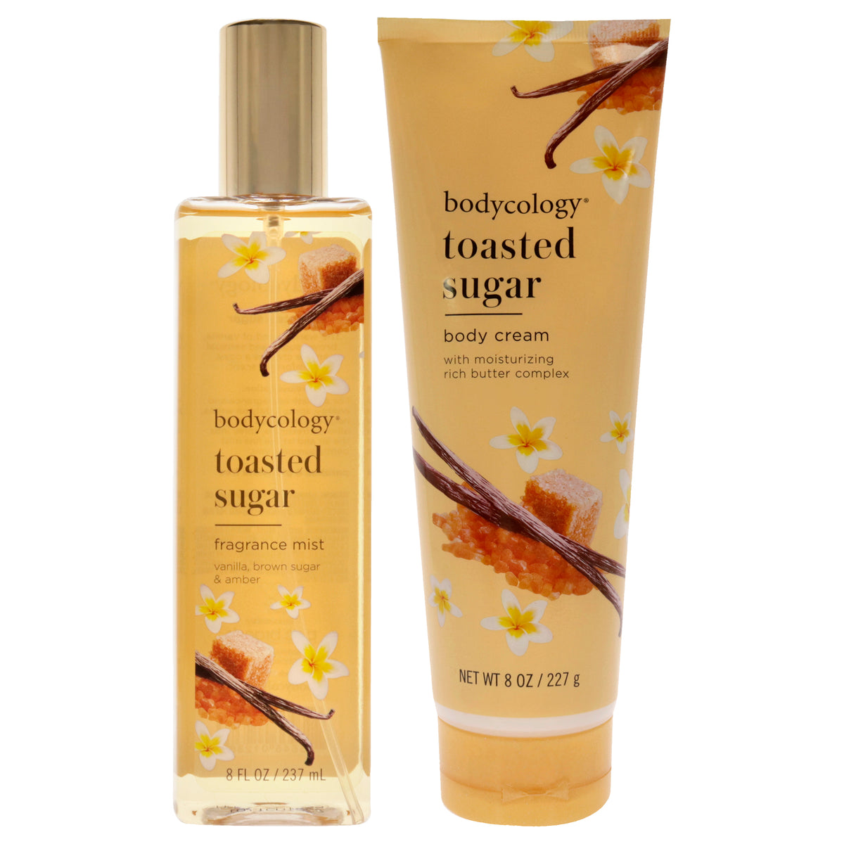 Toasted Sugar Kit by Bodycology for Women - 2 Pc Kit 8oz Fragrance Mist, 8oz Body Cream