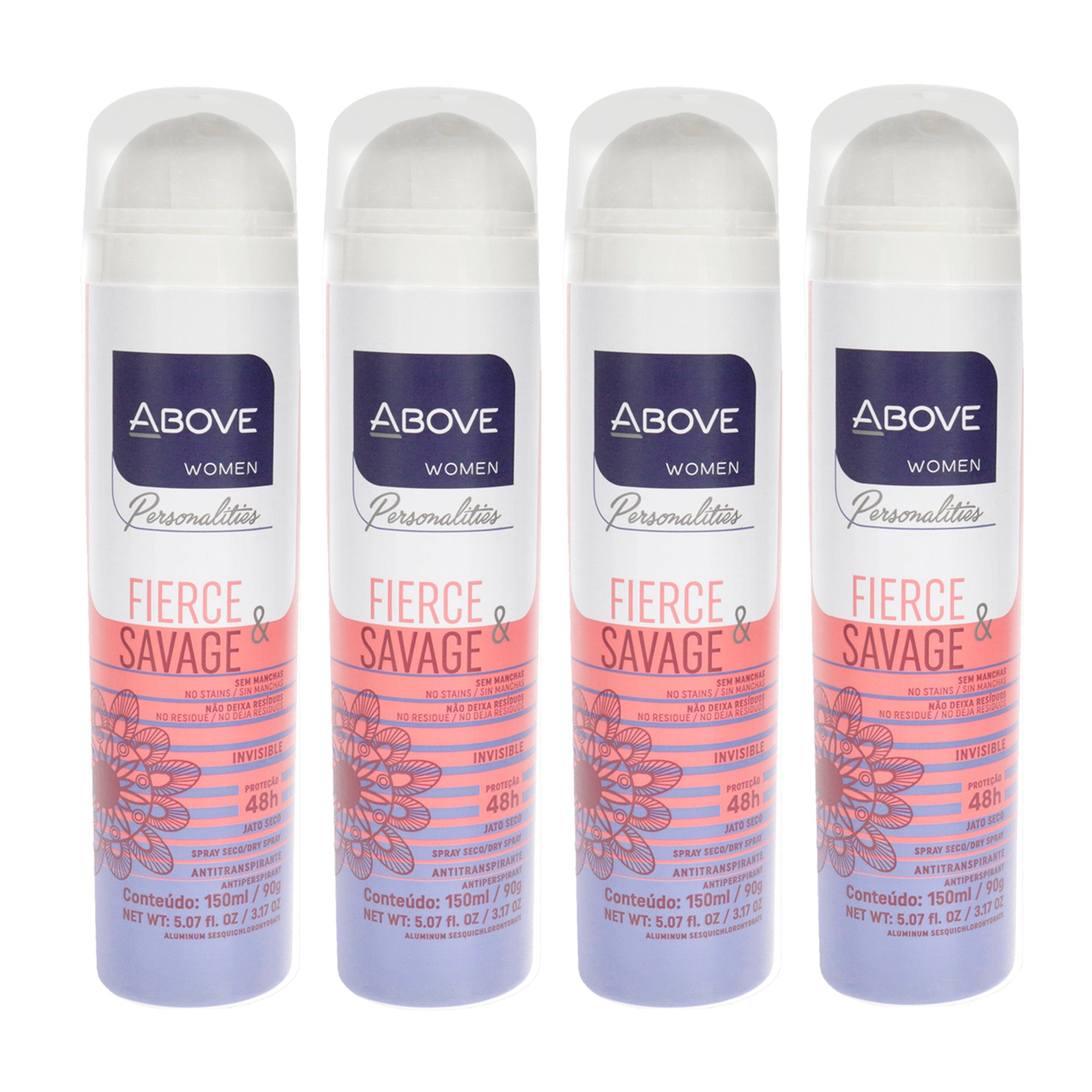 48 Hours Personalities Antiperspirant Deodorant - Fierce and Savage - Pack of 4 for Women by Above