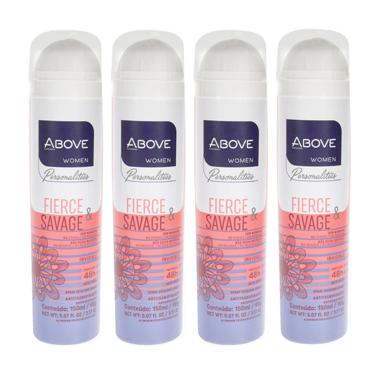 48 Hours Personalities Antiperspirant Deodorant - Fierce and Savage by Above for Women - 3.17 oz Deodorant Spray - Pack of 4