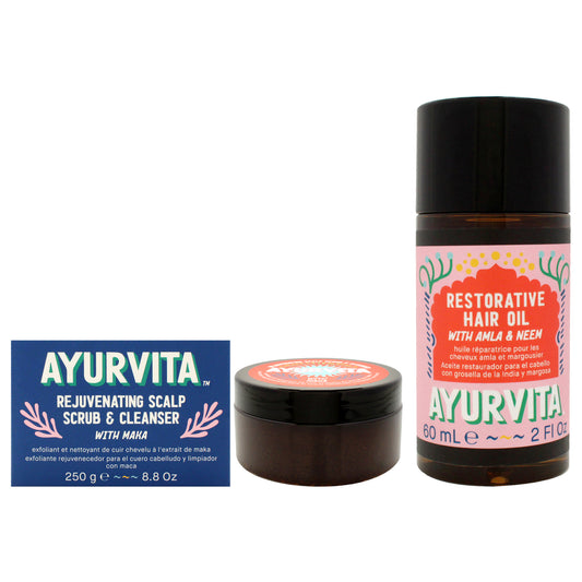 Reset and Refresh Haircare Kit by AyurVita for Unisex 2 Pc Kit 6.7oz Cleanser, 2oz Oil
