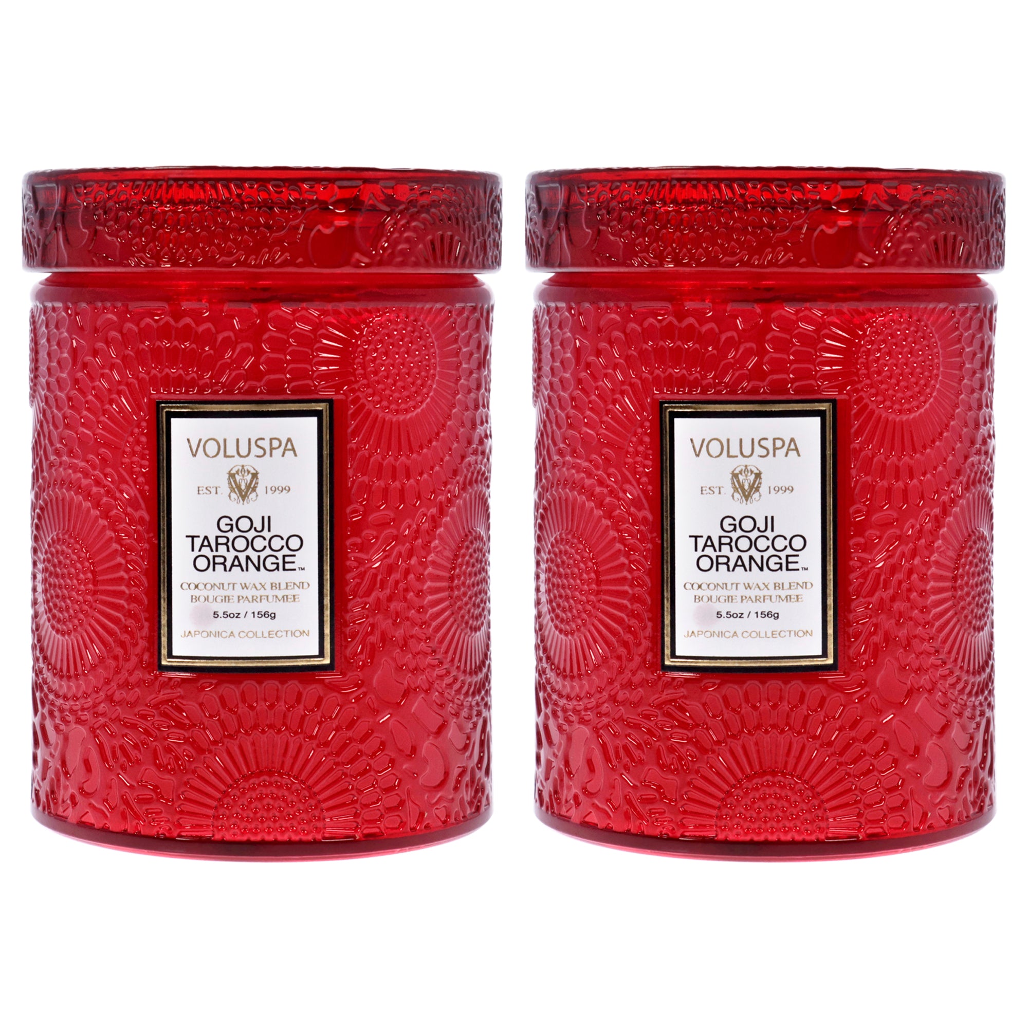 Japonica Collection Small - Goji Tarocco Orange Pack of 2 by Voluspa for Unisex - 5.5 oz Candle