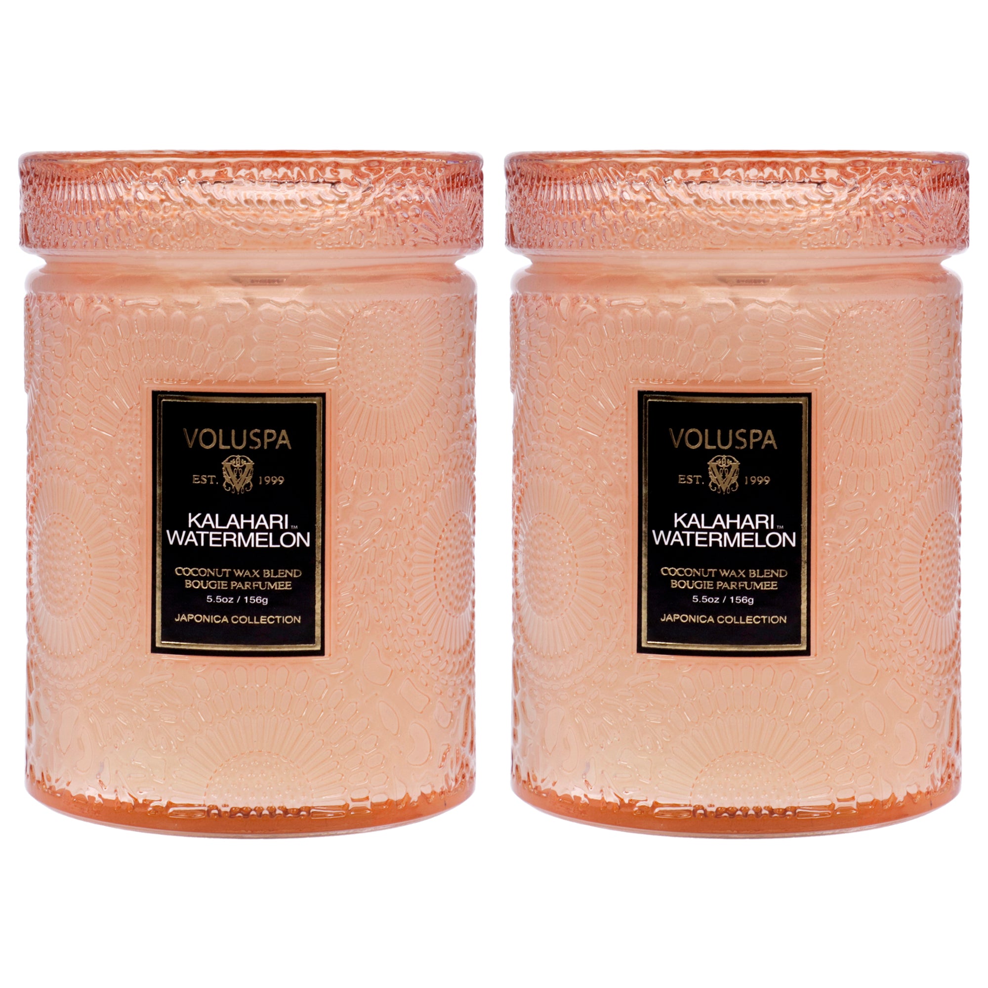 Japonica Collection Small - Kalahari Watermelon - Pack of 2 by Voluspa for Unisex - 5.5 oz Candle