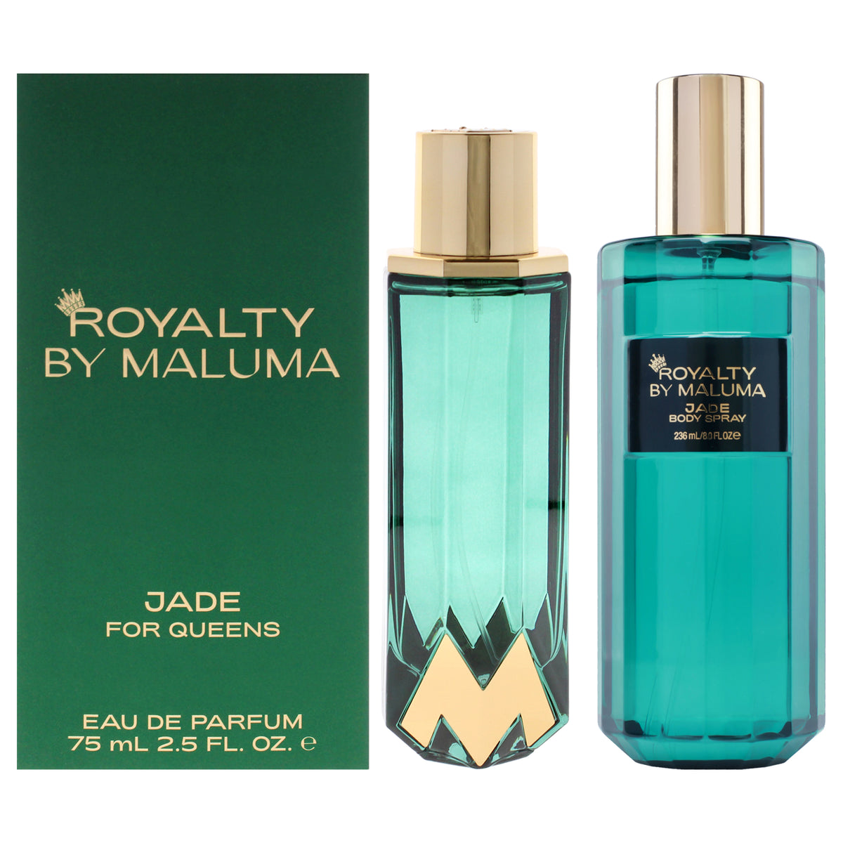 Jade Kit by Royalty By Maluma for Women - 2 Pc Kit 2.5oz EDP Spray, 8oz Body Spray