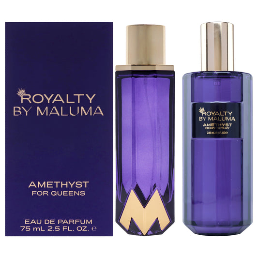 Amethyst Kit by Royalty By Maluma for Women - 2 Pc Kit 2.5oz EDP Spray, 8oz Body Spray
