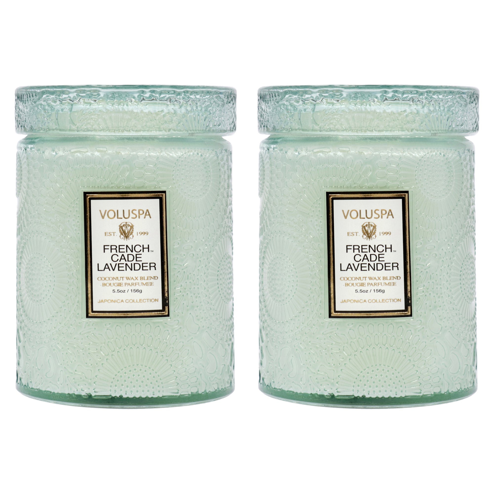 Japonica Collection Small - French Cade Lavender Kit by Voluspa for Unisex - 2 x 5.5 oz Candle
