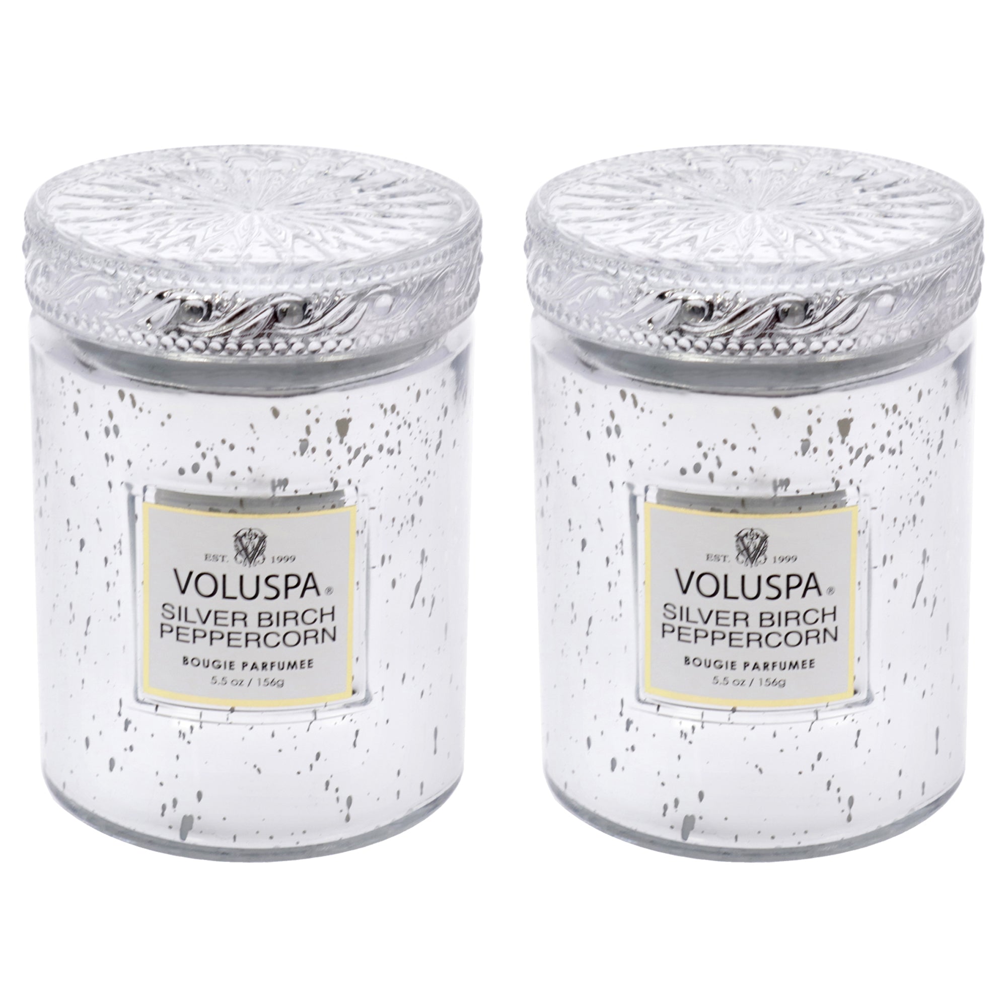 Japonica Collection Small - Silver Birch Peppercorn by Voluspa for Unisex - 2 x 5.5 oz Candle
