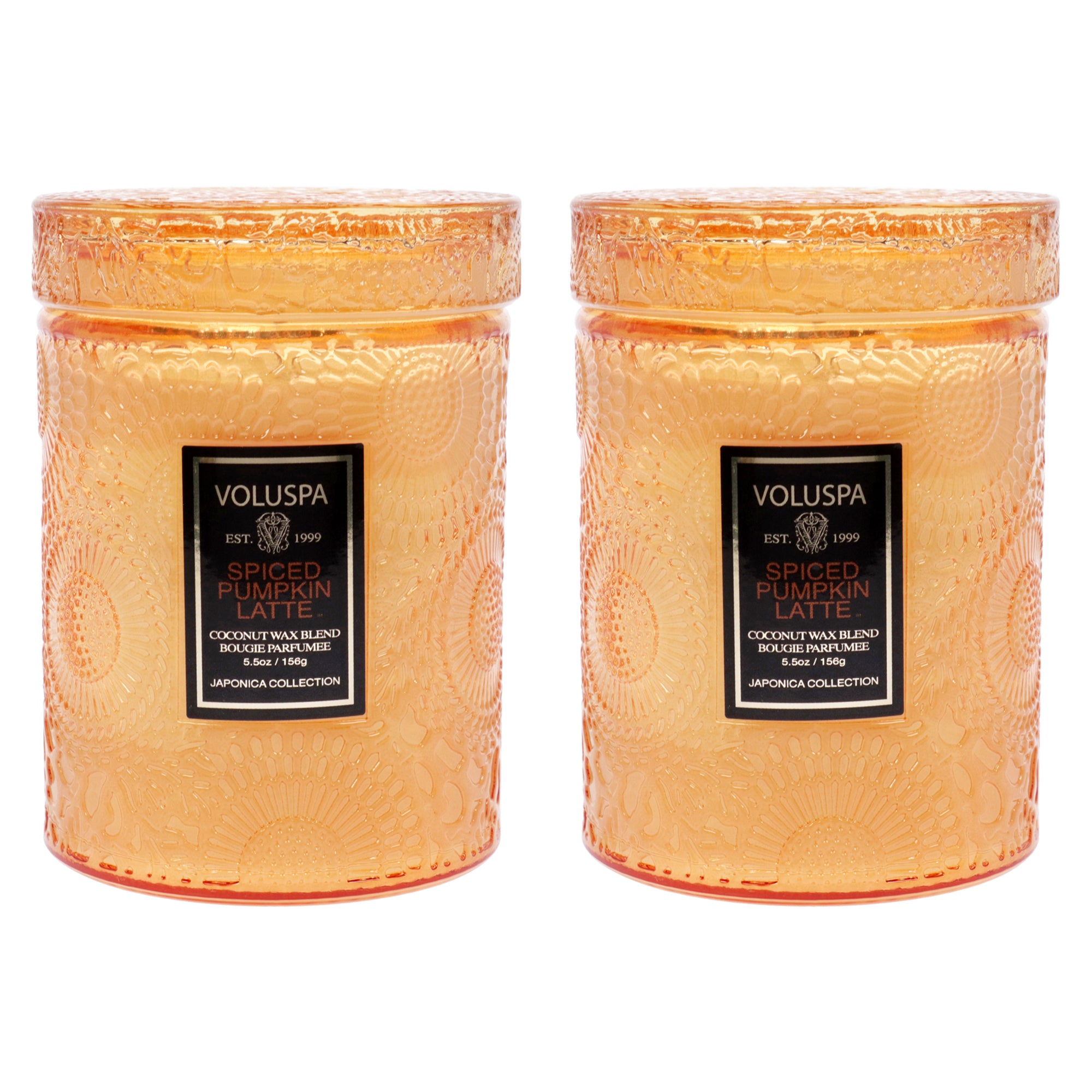 Japonica Collection Small - Spiced Pumpkin Latte Kit by Voluspa for Unisex - 2 x 5.5 oz Candle