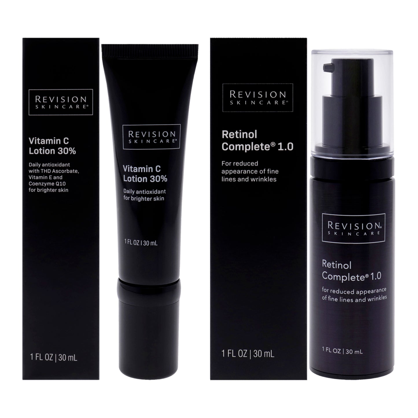Revision Kit by Revision for Unisex - 2 Pc Kit 1oz Vitamin C Lotion, 1oz Retinol Complete 1.0 Cream