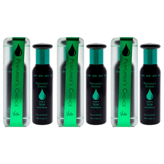 Perfumers Choice - No 9 Victor by Milton Lloyd for Men - 2.8 oz EDP Spray - Pack of 3