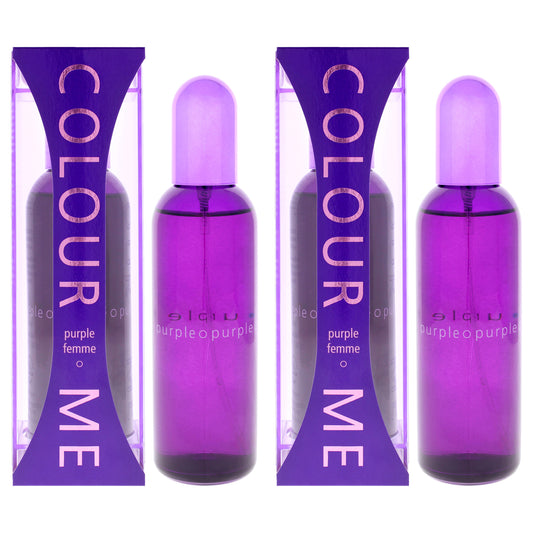Colour Me Purple by Milton Lloyd for Women - 3.4 oz EDP Spray - Pack of 2