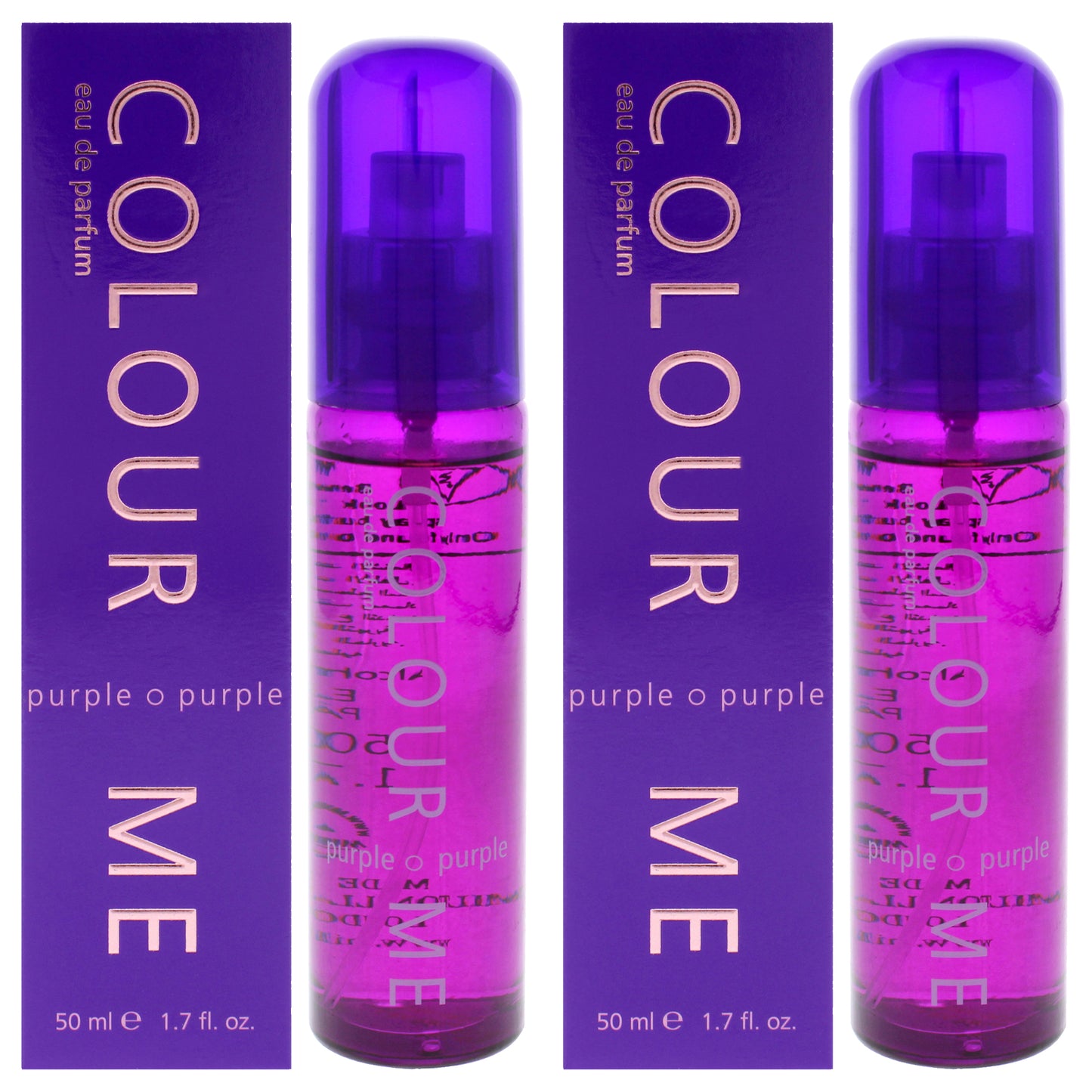 Colour Me Purple by Milton Lloyd for Women - 1.7 oz EDP Spray - Pack of 2