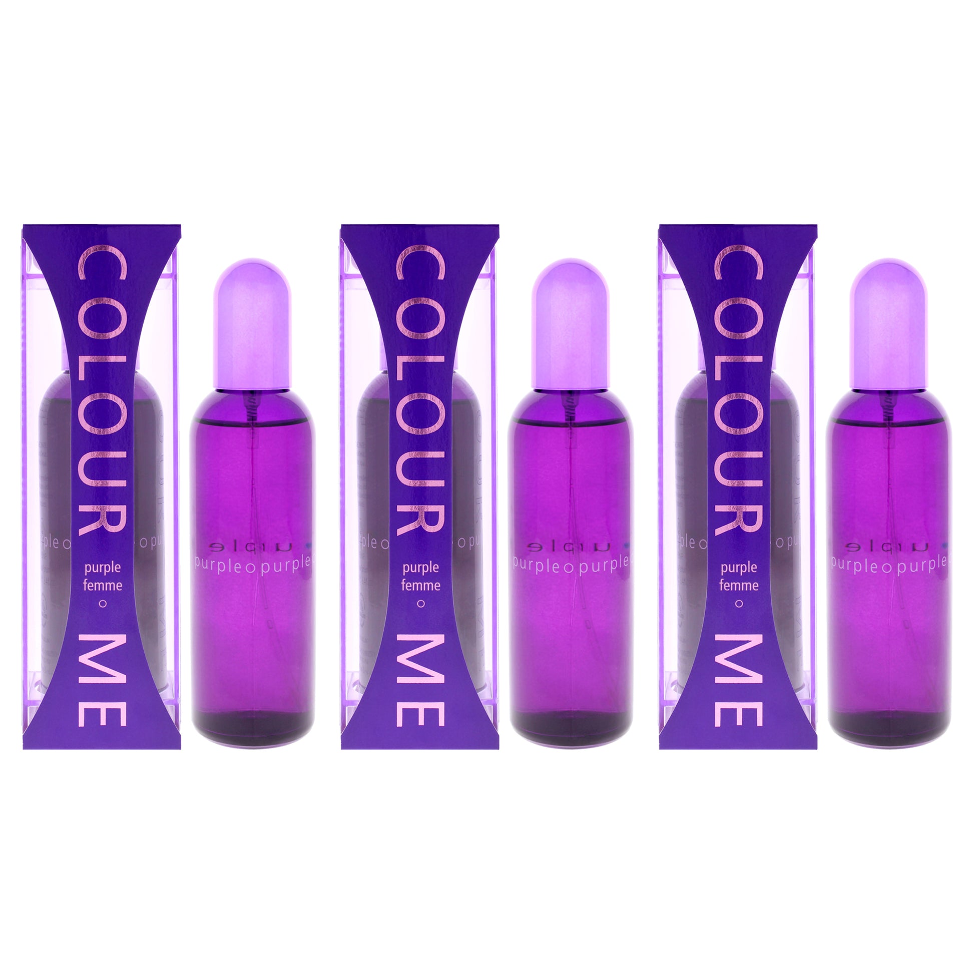 Colour Me Purple by Milton Lloyd for Women - 3.4 oz EDP Spray - Pack of 3