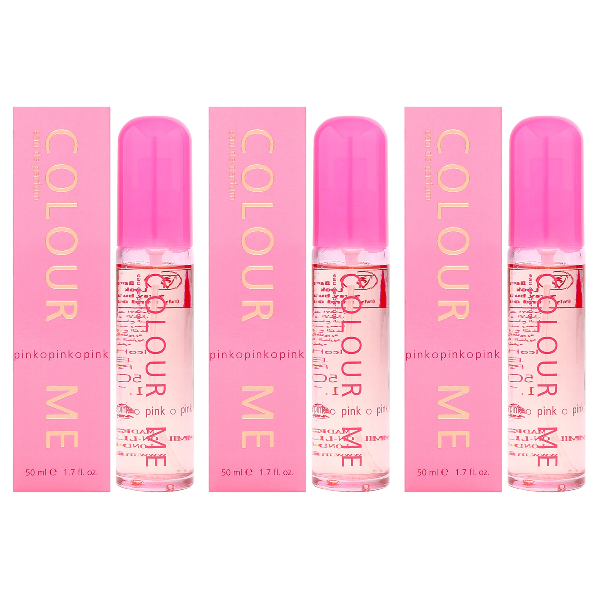 Colour Me Pink by Milton Lloyd for Women - 1.7 oz EDP Spray - Pack of 3