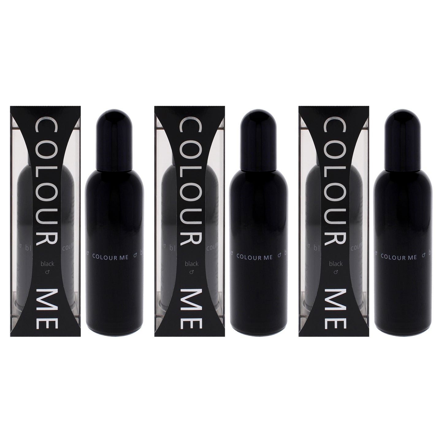 Colour Me Black by Milton Lloyd for Men - 3 oz EDP Spray - Pack of 3